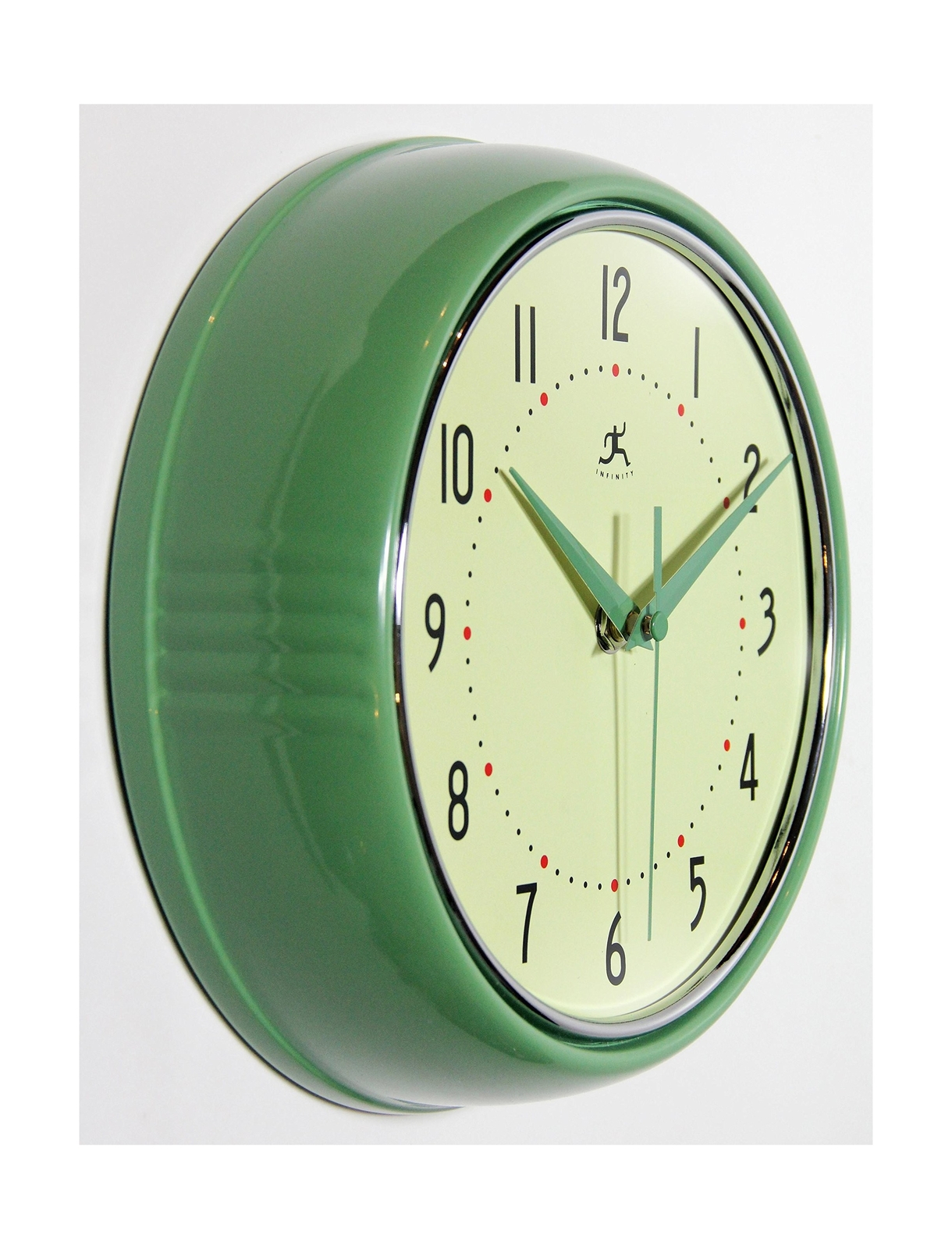 Infinity Instruments LTD. Retro 9 inch Silent Sweep Non-Ticking Mid Century M... gallery