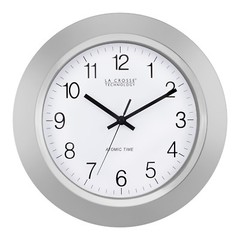 WT-3144S La Crosse Technology 14″ Atomic Analog Wall Clock – Silver