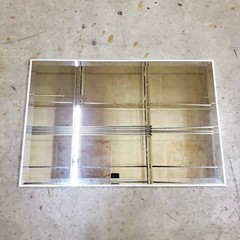 Large Brushed Aluminum Beveled Accent Mirror 24″ x 36″ | Hang Horz OR Vert – NEW
