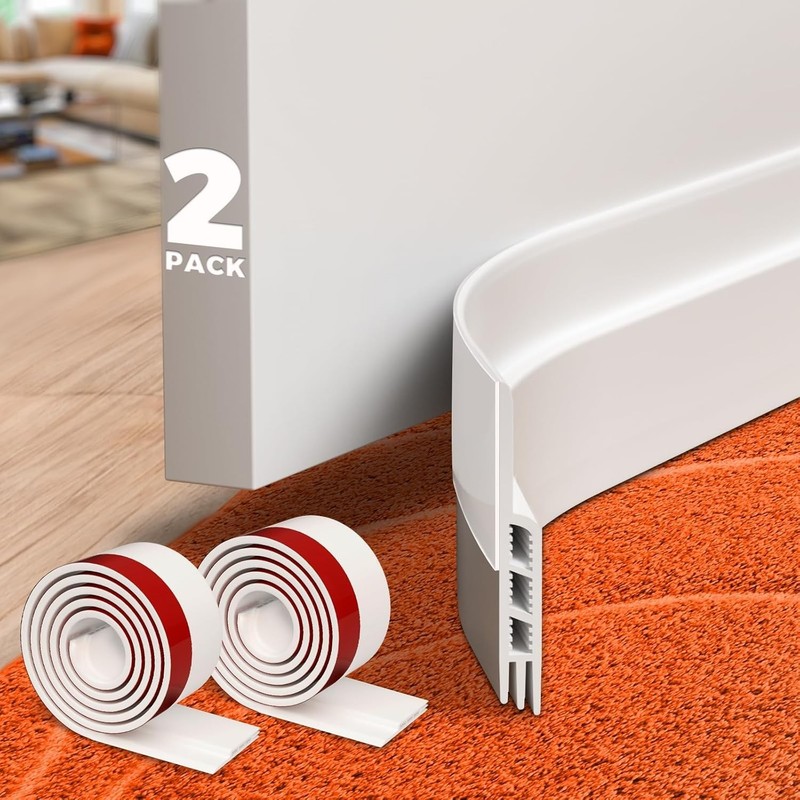 2 Pack Door Draft Stopper Sheets Rolls Strip Under Door Blocker Insulator Sweep gallery