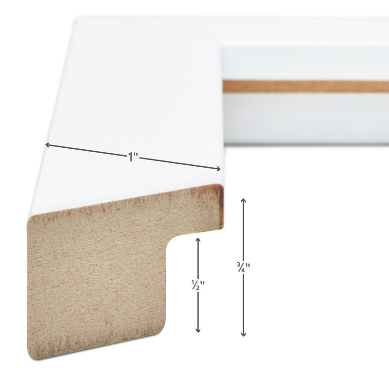 Craig Frames Essentials, 1" Wide Simple Satin White Picture Frame With a Mat gallery