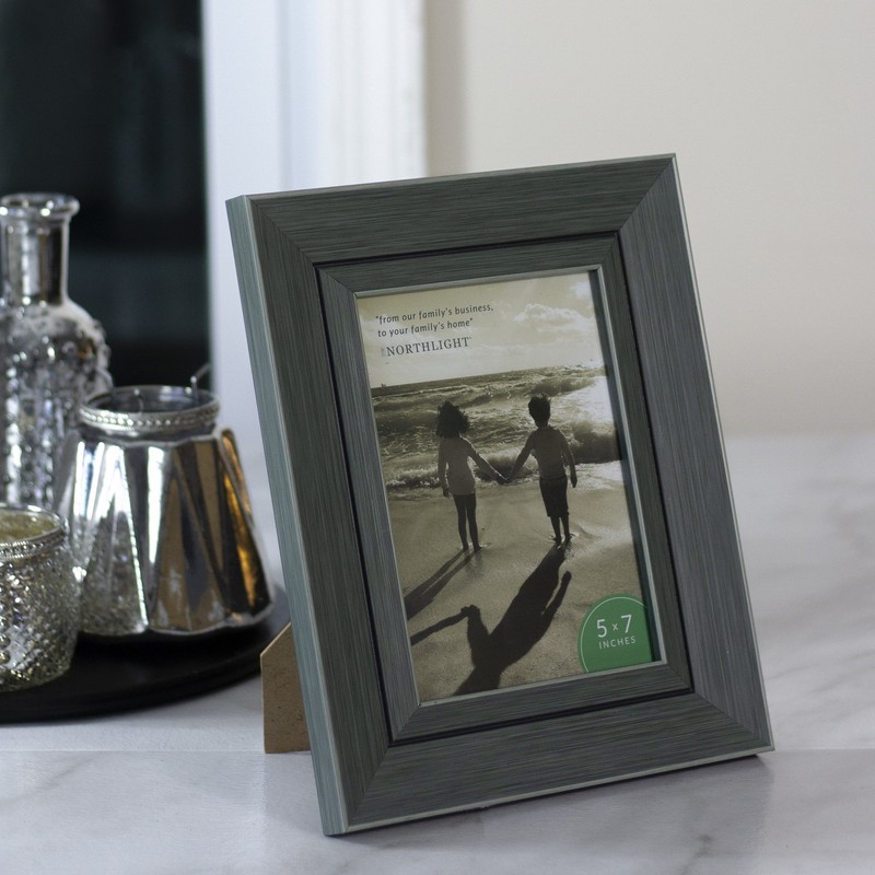 Northlight 10" Classical Rectangular 5" x 7" Photo Picture Frame Gray and Black gallery