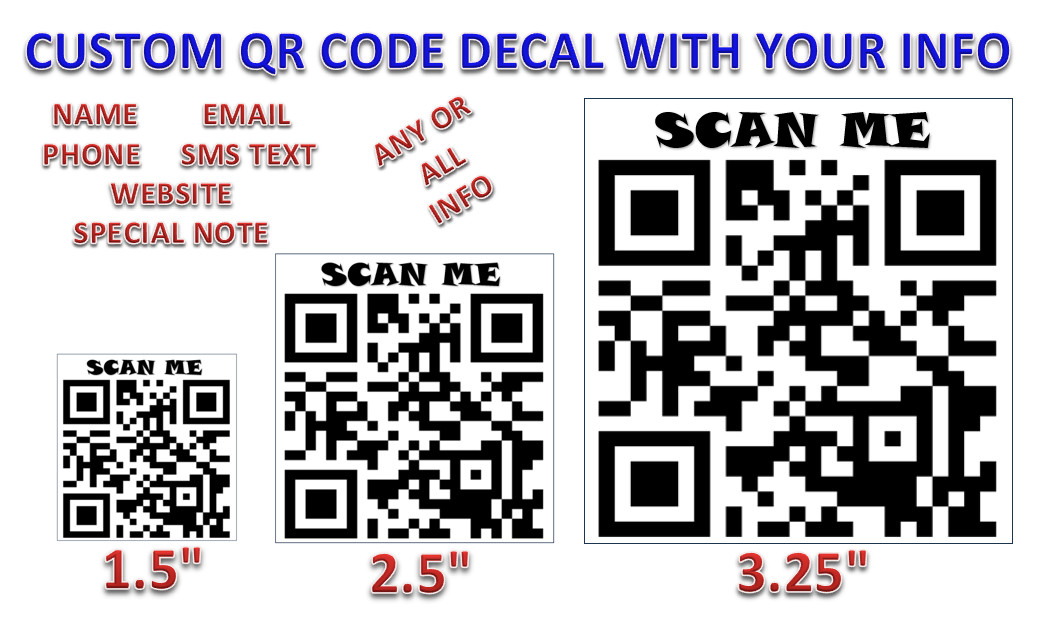 Customized QR Code Sticker Decal Personalized Text Website Text Fun Business gallery