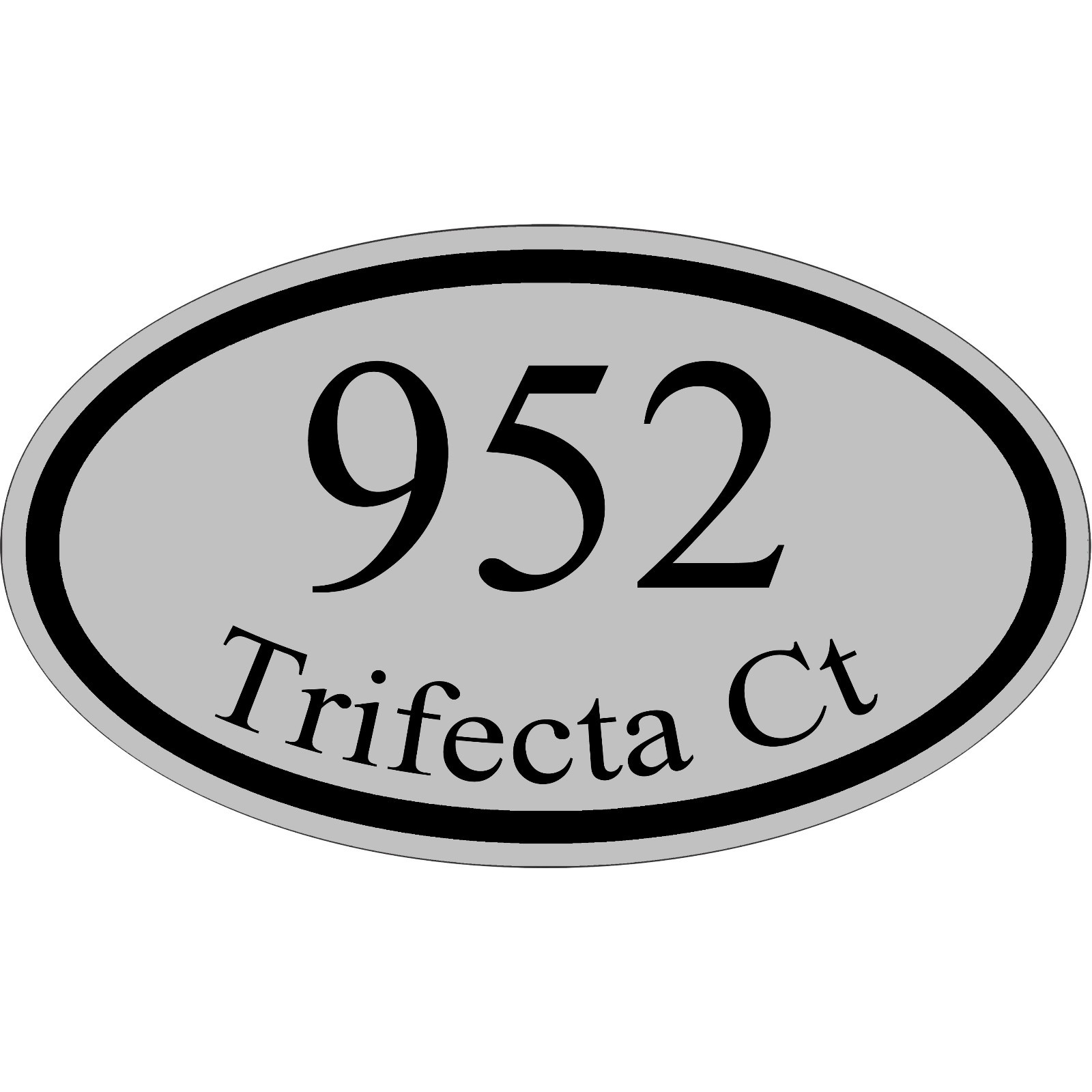 Personalized House Address Custom Plaque Aluminum Sign 12" x 7" Silver & Black gallery