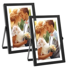 , 2 Pack, 4×6 Inch Metal Picture Frames, Floating Display for 3×5, 2×3 Photos…