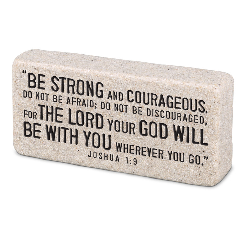 Scripture Block Strong And Courageous gallery