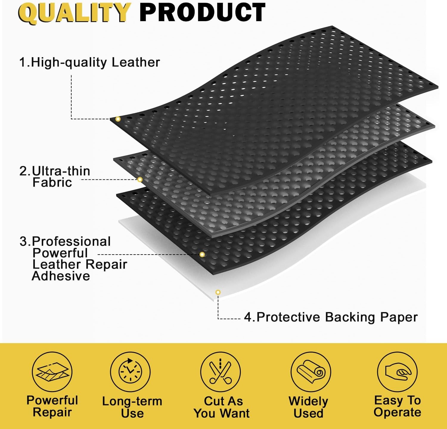 Self Adhesive Leather Repair Patch Breathable DIY Repair Patches (Grey 17x60in) gallery