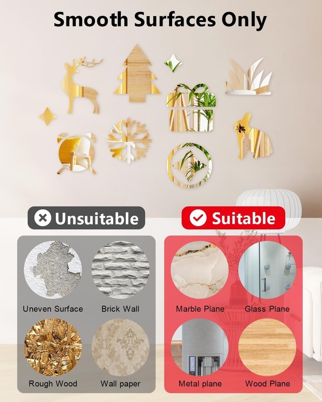 12Pack Acrylic Flexible Mirror Sheets,12x12 Inch Self-Adhesive Mirror Tiles gallery