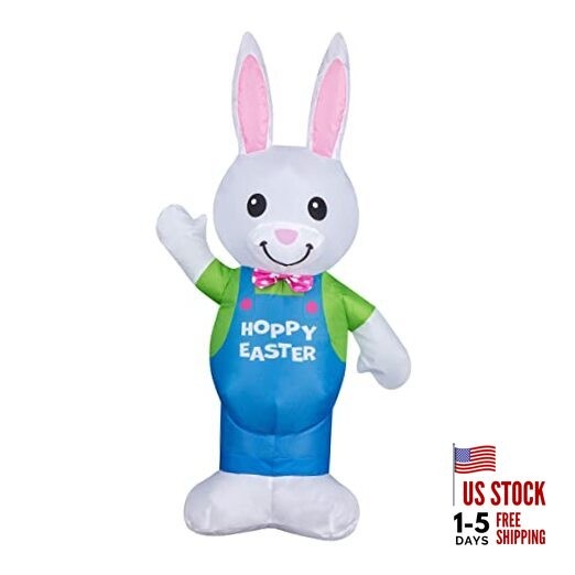 Inflatable Waving Bunny Decoration, Self Inflating, 4 AA Batteries Required, gallery