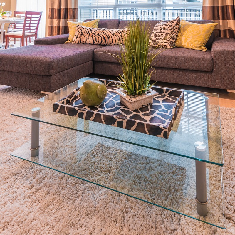 Square Table Top Replacement 36 Inch Flat Polish Edge 1/2" Clear Tempered Glass gallery