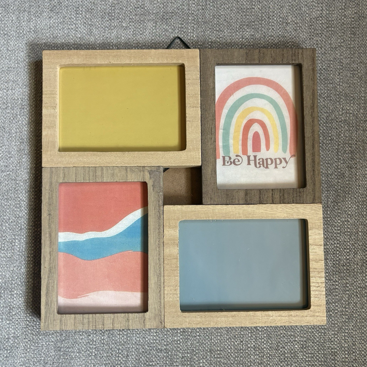 Wood Vintage/Retro 4-Photo Collage Frame Brown Rear-Loading 10.5x10 in gallery
