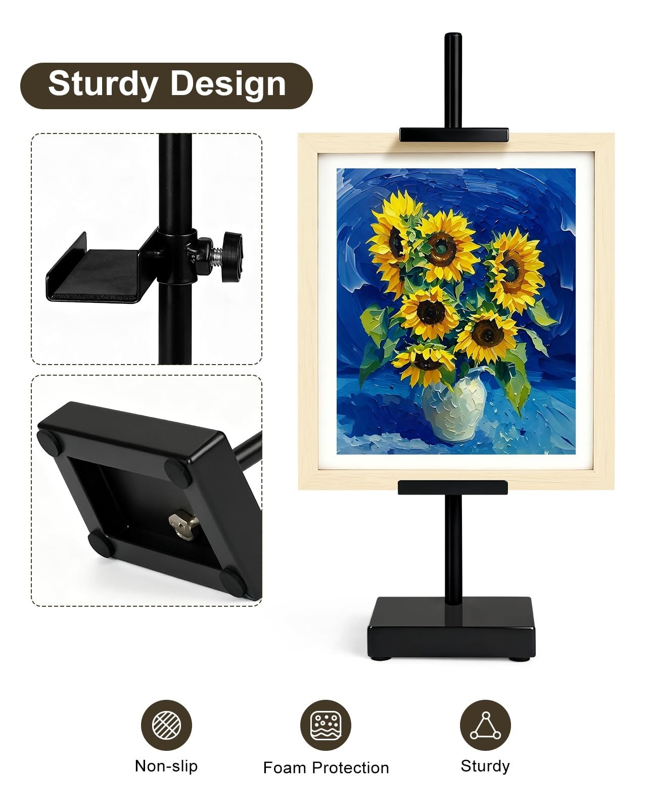 Victawks Adjustable Tabletop Easel Stand 17" H Black Metal Frame Holder 1 Pack gallery