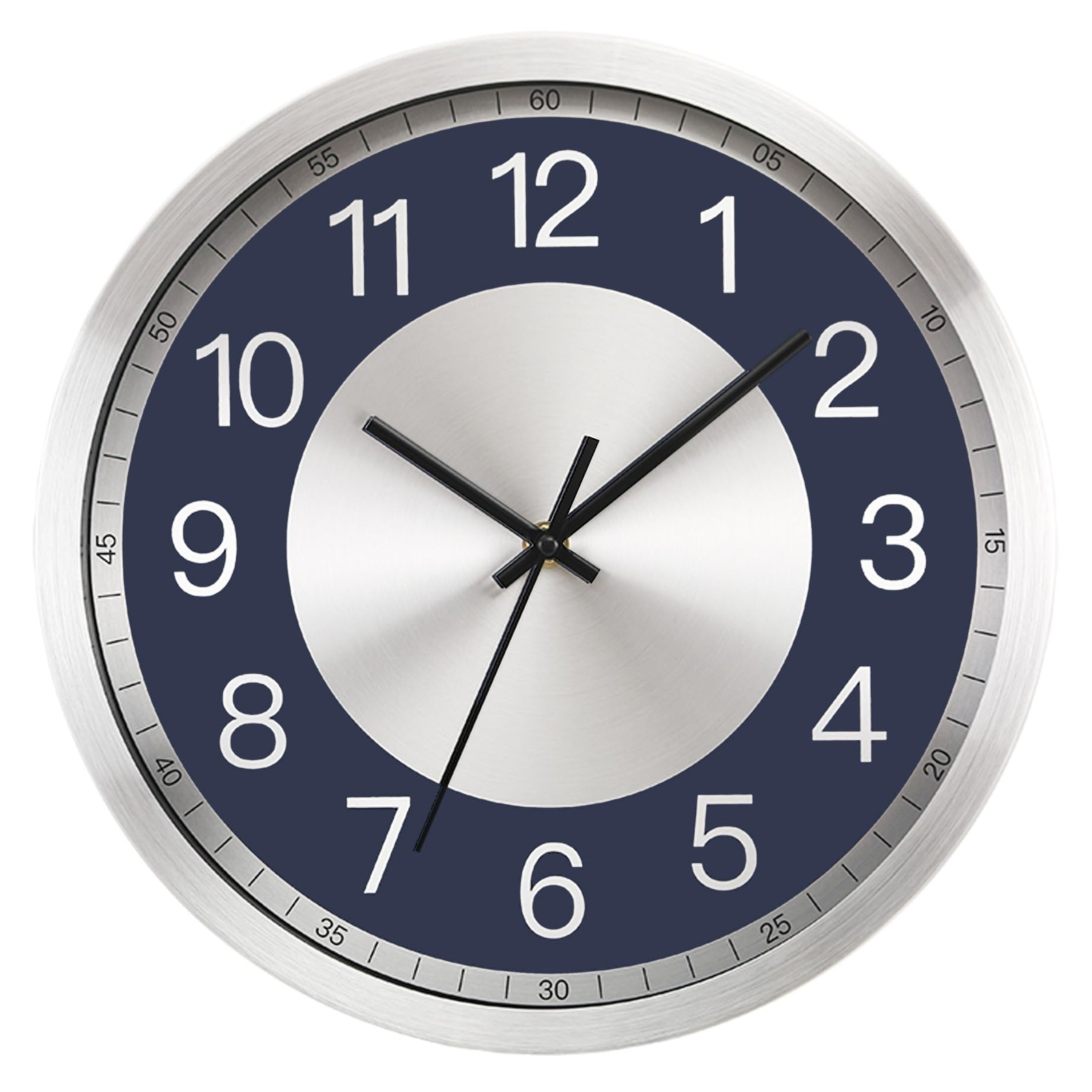 Silent Wall Clock Battery Operated,Modern Metal Wall Clock Decorative for Liv... gallery