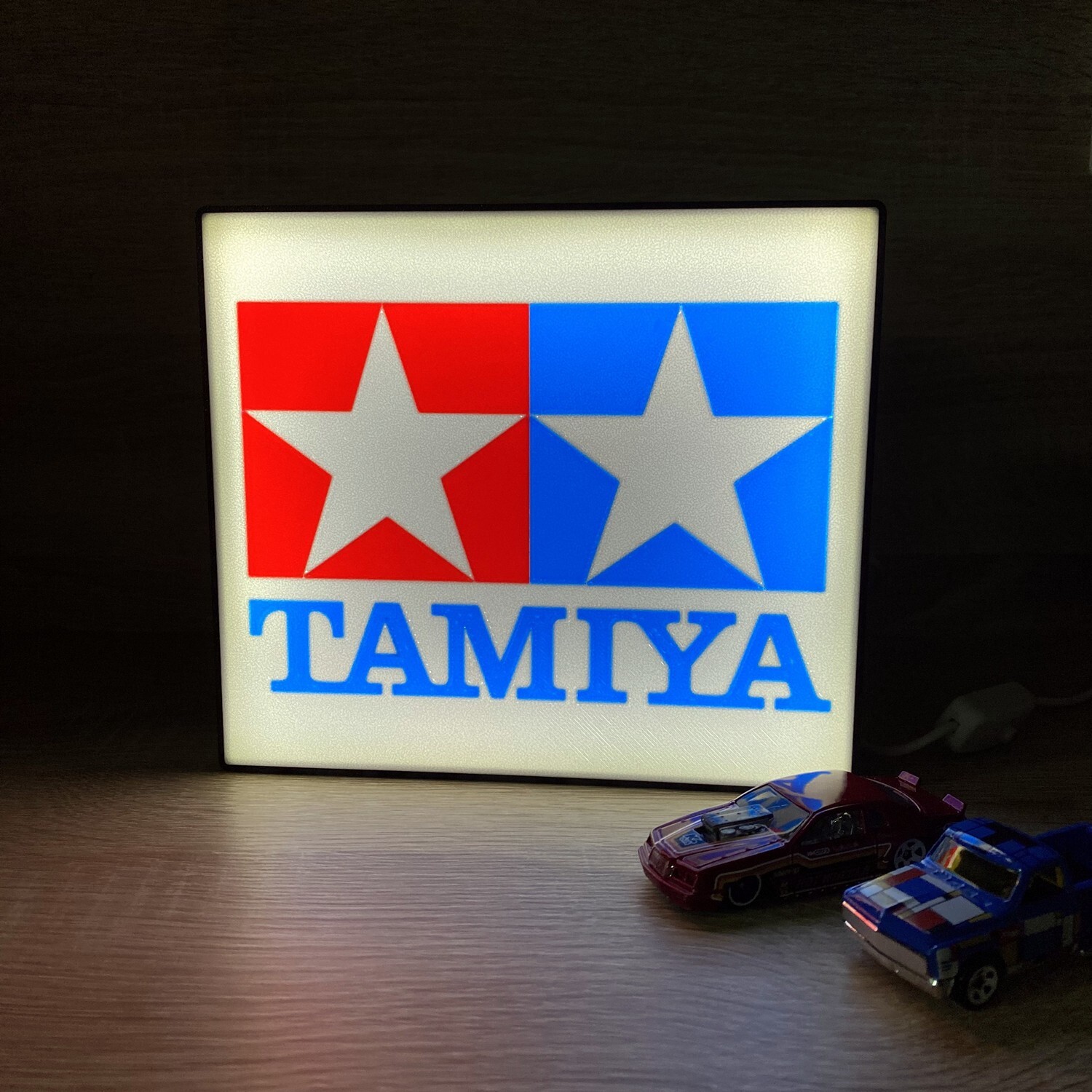 Tamiya Logo Light Box 3D Printed USB LED Lamp Neon Sign For RC Model Display 7in gallery