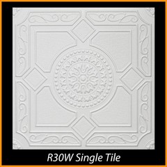 Polystyrene Glue Up Ceiling Tiles 20×20 R30A White Pack of 8