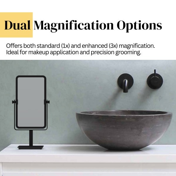 Aptations Mirror Image Rectangular Free Standing Mirror, Matte Black gallery
