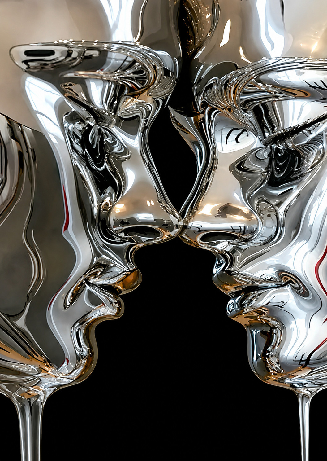 bstract Metallic Faces Canvas Print Hand Painted Finish Modern Wall Art gallery