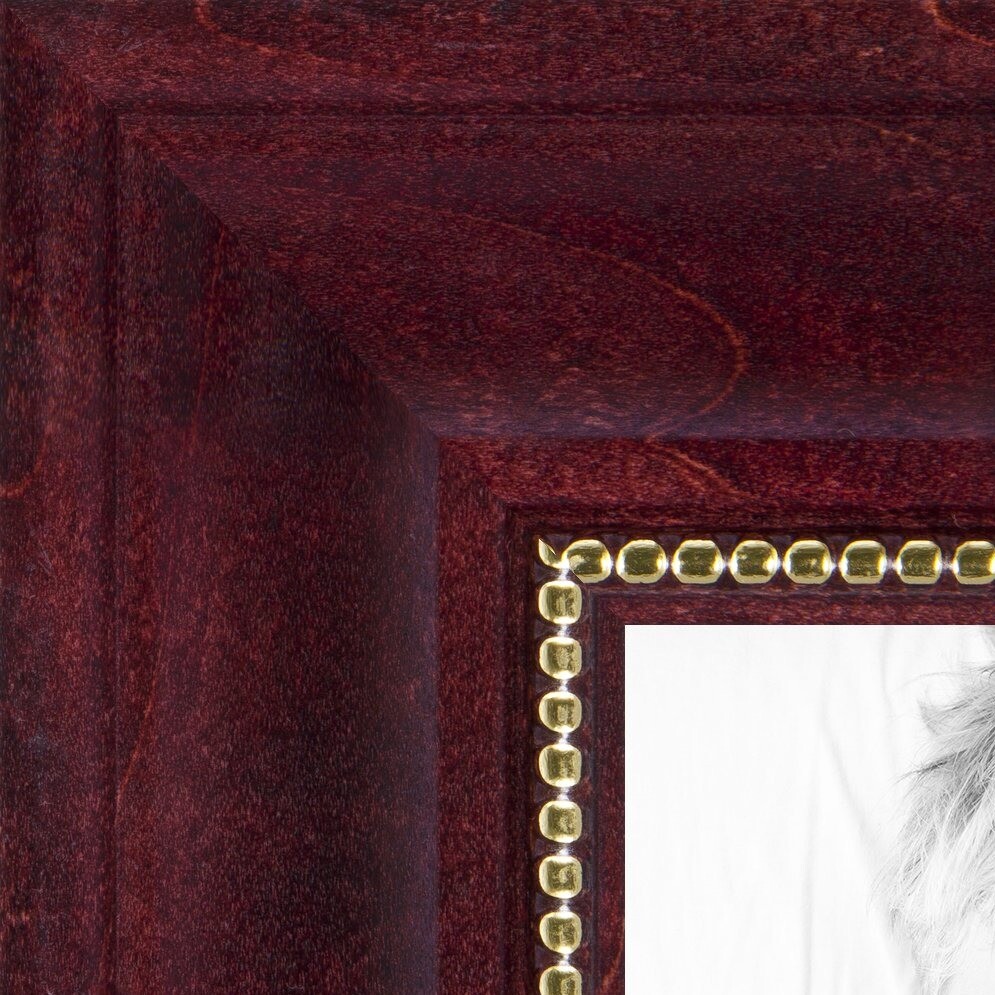 ArtToFrames 1.5" Custom Poster Frame Red Cherry with Beads Wood 4140 Large gallery