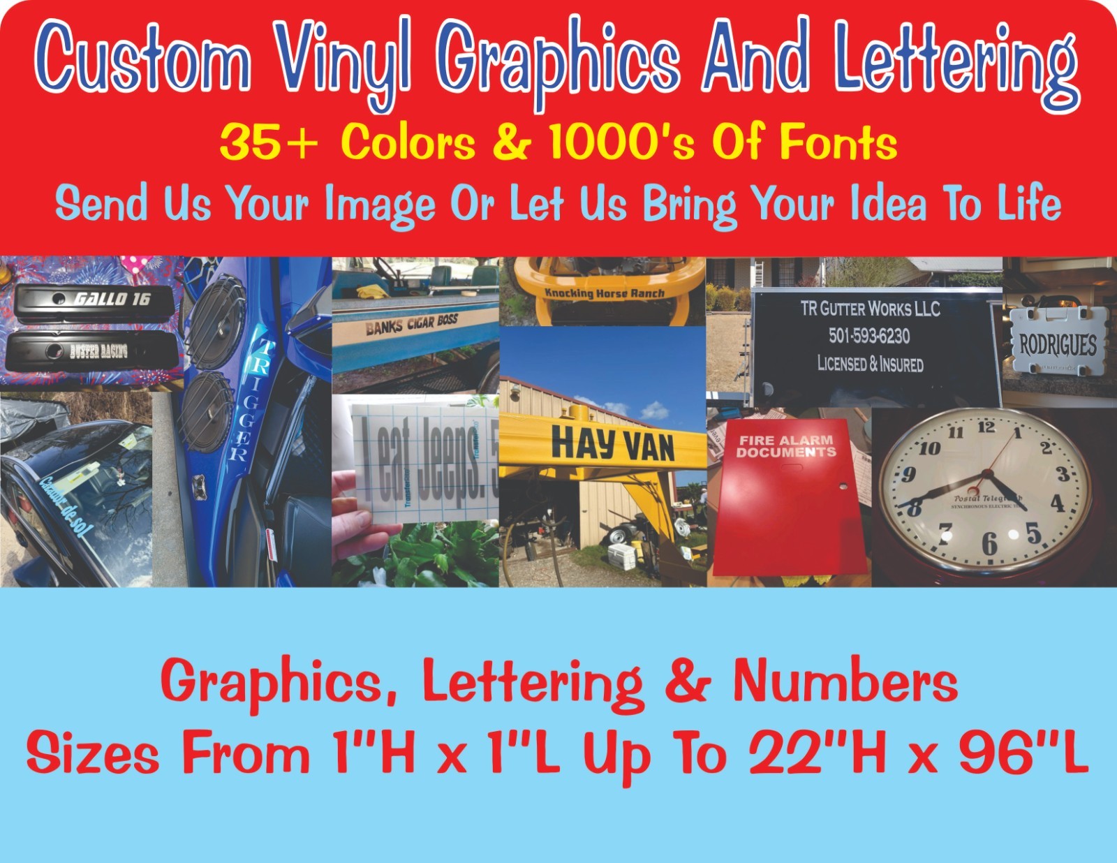 Custom Vinyl Decal Sticker Name, Text, Logo, Lettering, Vinyl Transfer Graphics gallery