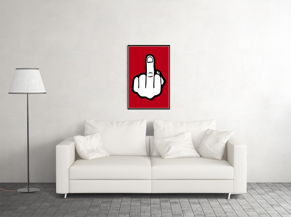 Middle Finger Fly Flag Two Words One Finger Art Wall Room Poster - POSTER 20x30 gallery