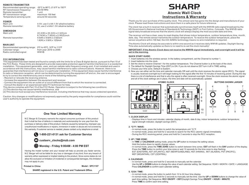 Sharp Atomic Clock – Never Needs Setting, Jumbo 3” Easy-Read Display, Indoor & O gallery