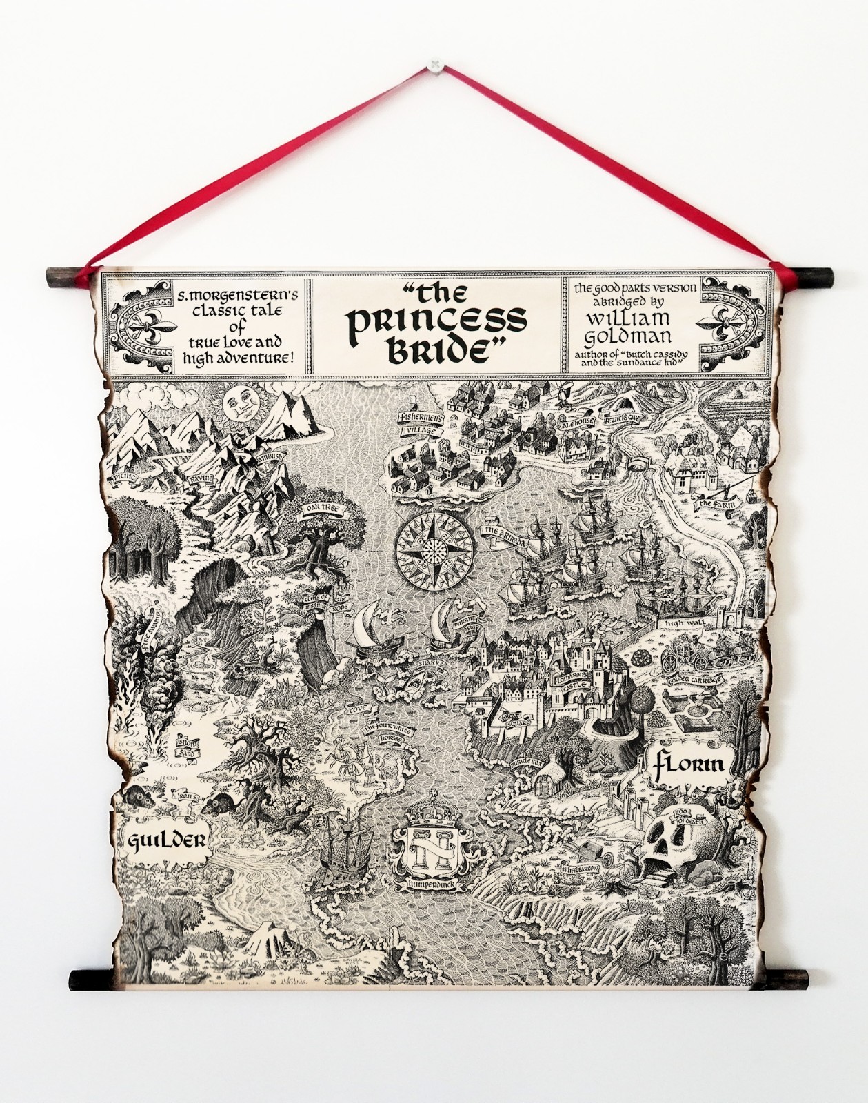 The Princess Bride Map - Handmade Scroll, Fantasy Art, Map of Florin and Guilder gallery