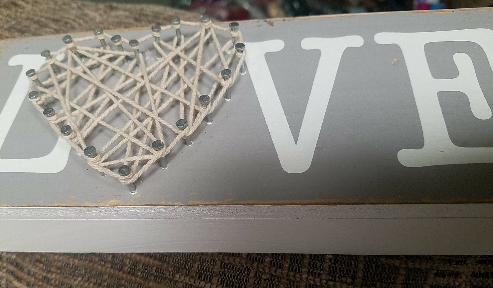 Splendid Home "Love" Block w String Craft Loving Kindness Decor Home Accents gallery