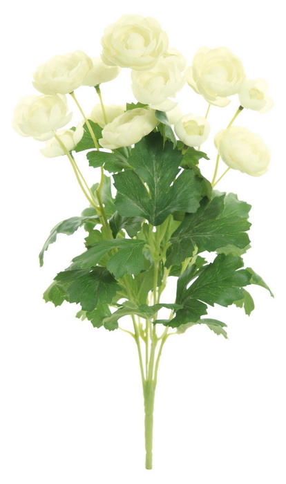 Select Artificials Mini Ranunculus Bush, Cream (1205C) gallery