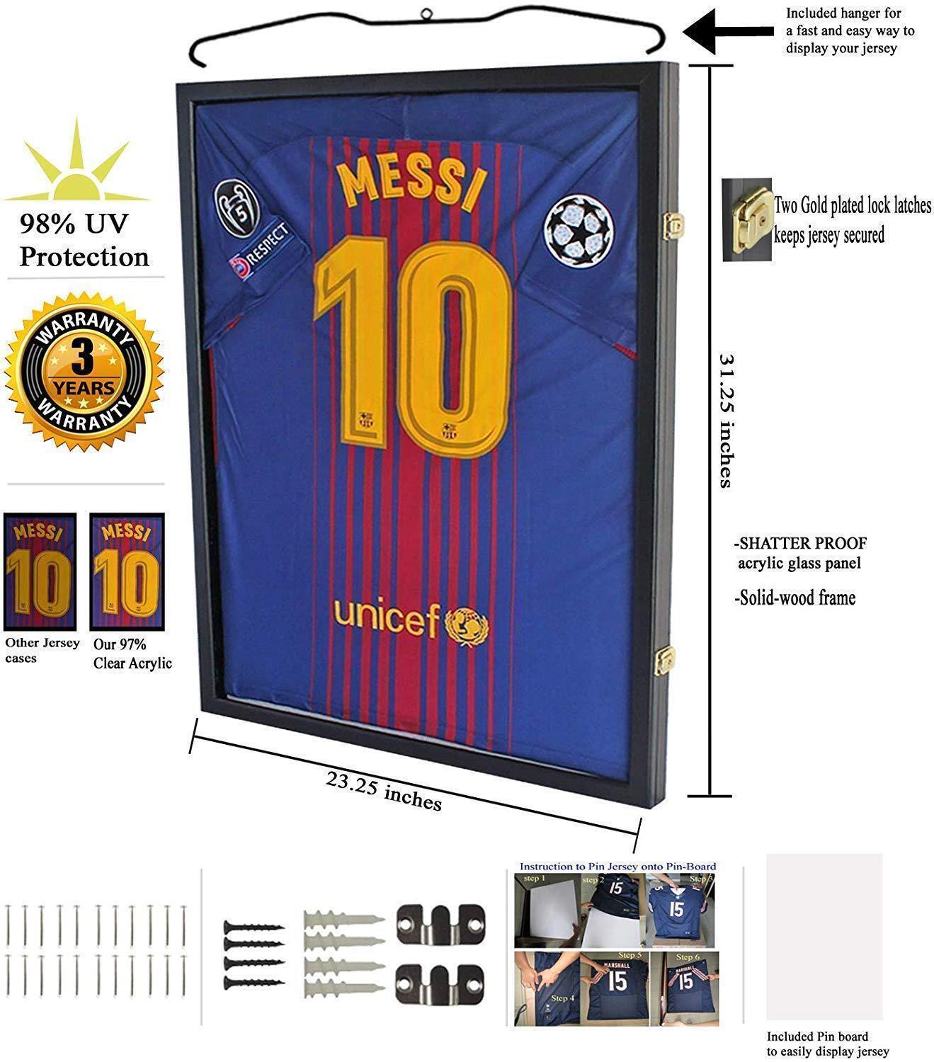 31.5" Jersey Display Frame Case Lockable for Baseball Basketball Football Hockey gallery