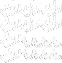 16 Pcs Acrylic Dinnerware Display Stand Set for Plates and Tea Cups