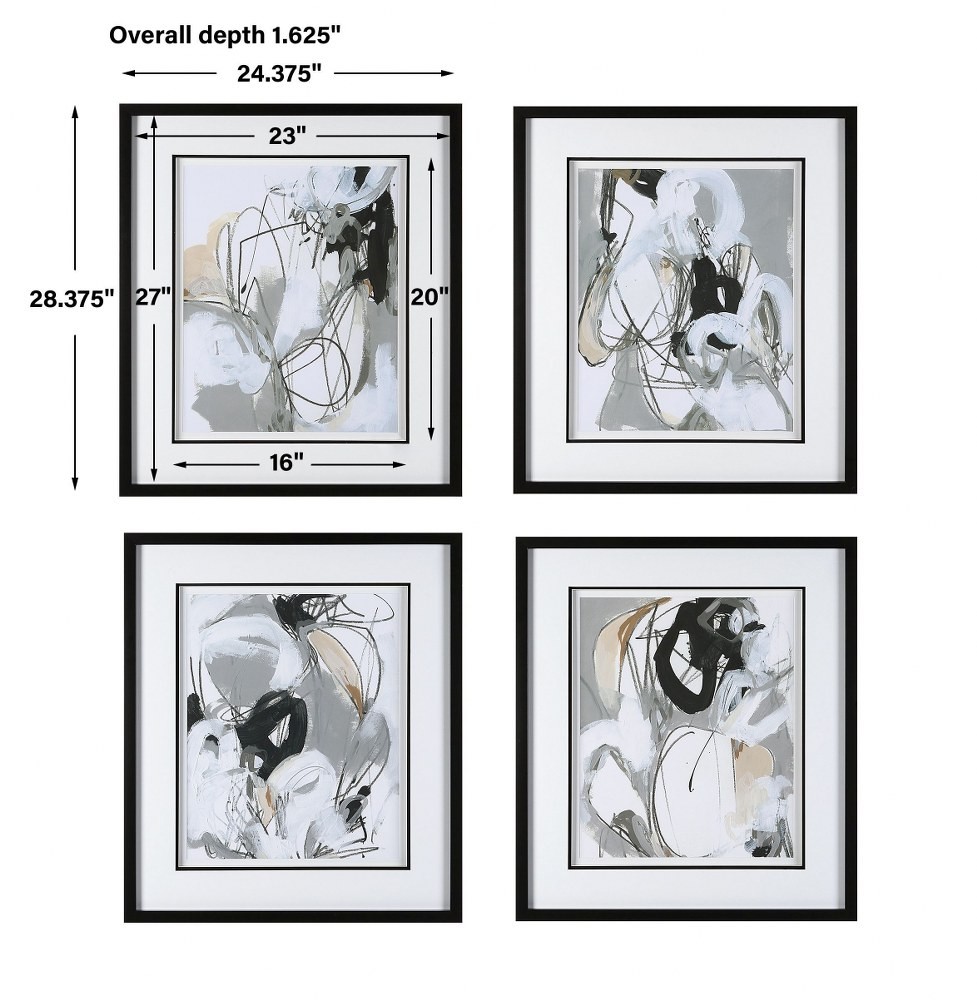 Tangled Threads - 28.38 Inch Framed Print (Set of 4) Uttermost 41419 gallery