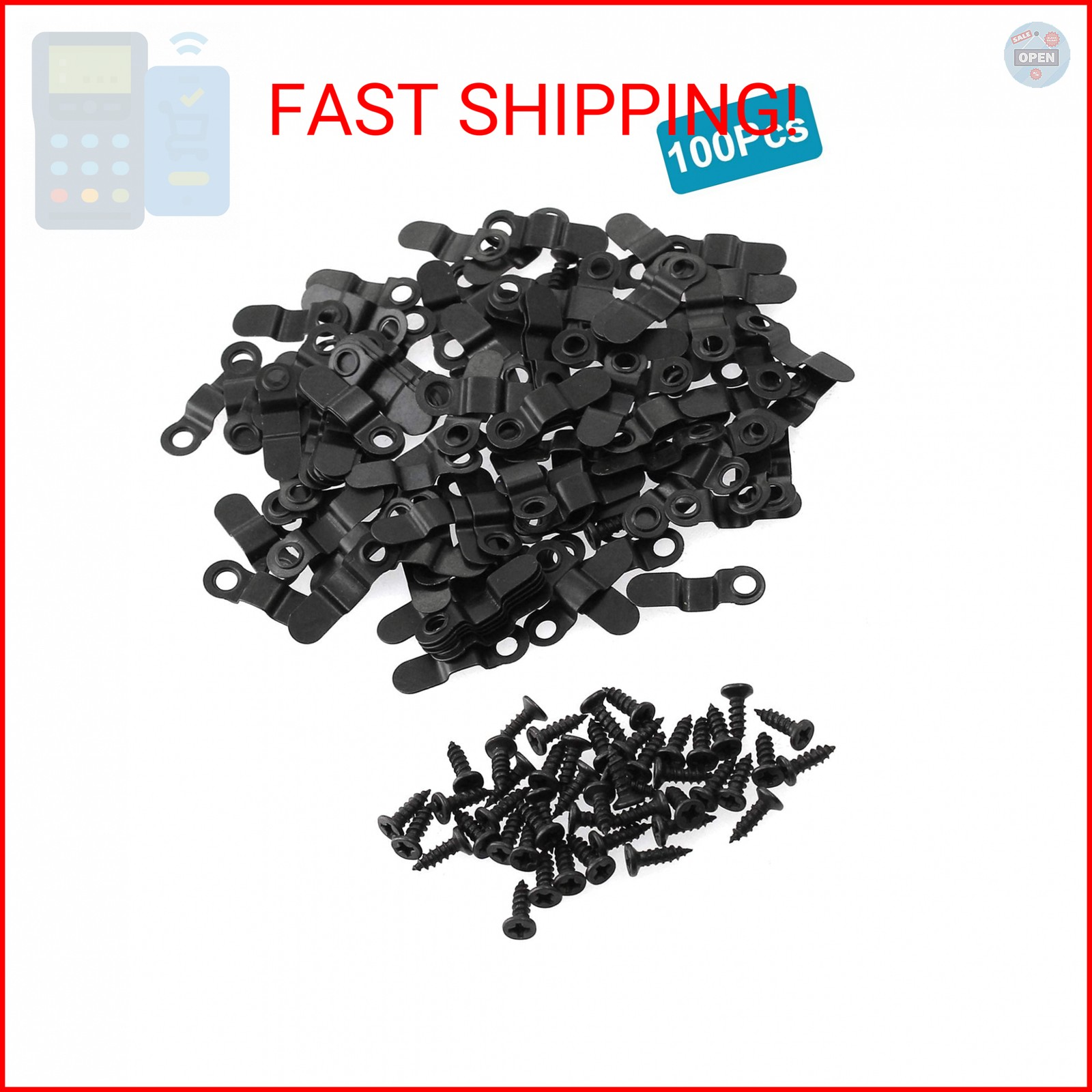 Suiwotin 100PCS Picture Turn Button Fasteners Photo Frame Hardware, Black gallery