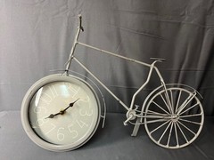 Bicycle Table Clock 10 X 15 “ Mantel Desk Shelf Office Battery Black Decor