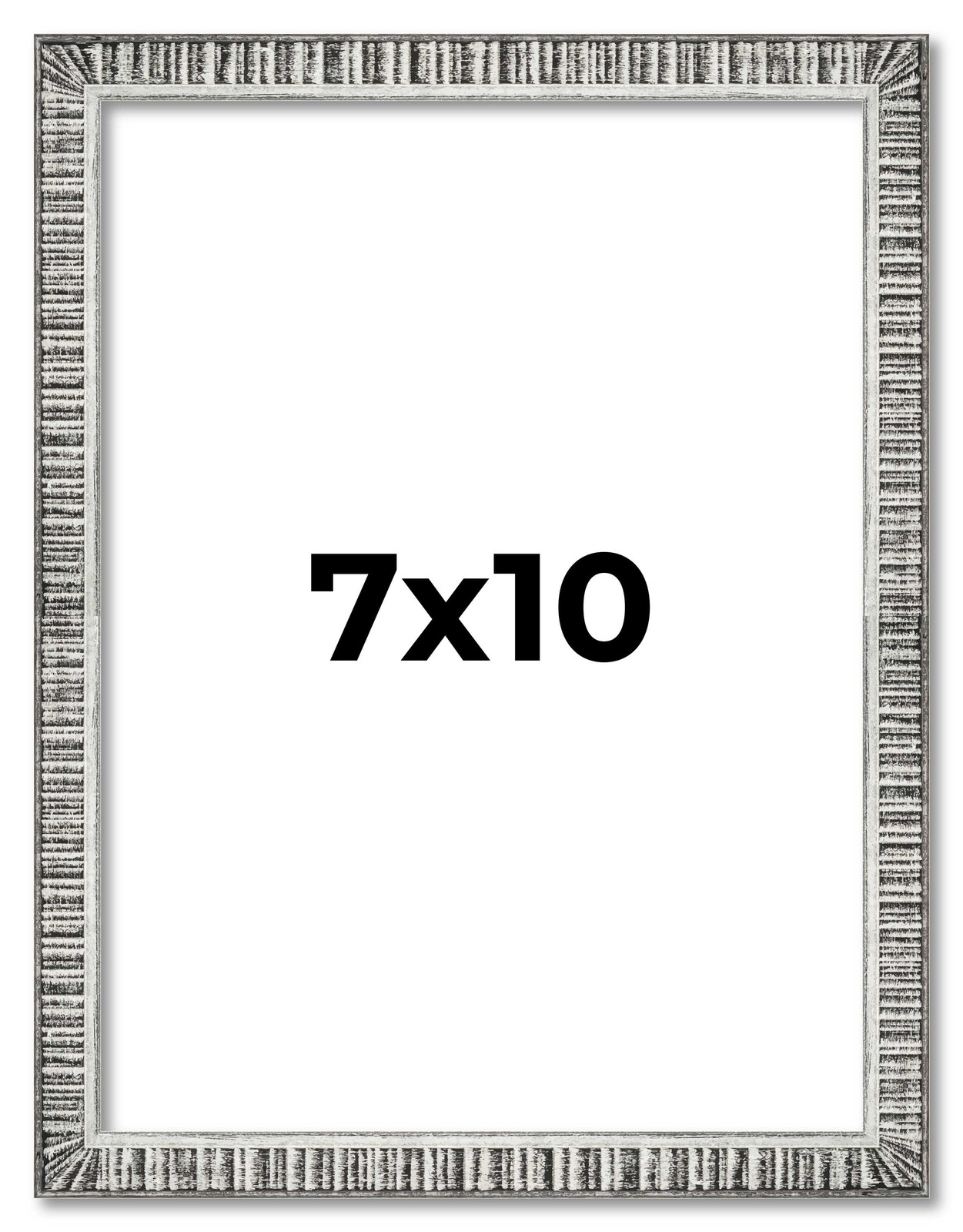 7x10 Frame Silver Grey Distressed Solid Wood Picture Frame | 0.75 Inch Moulding gallery