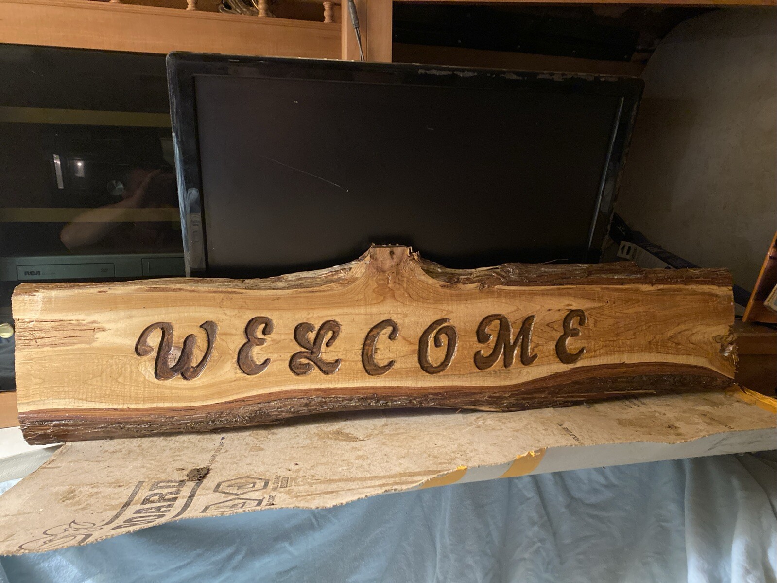 Hand Carved, Ruff Cut, Custom Cedar Sign gallery