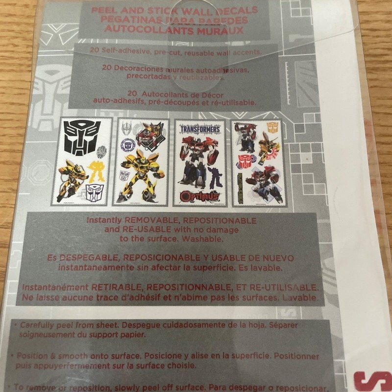 Hasbro Transformers Peel Stick Wall Decals 20 Self-Adhesive Removable Reusable gallery