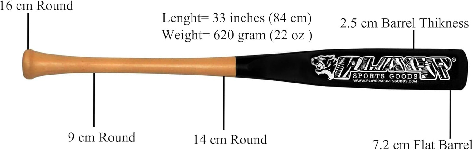 33" Pro Maple Flat Half Paddle Training Baseball & Softball Bat in Size: 33" / W gallery