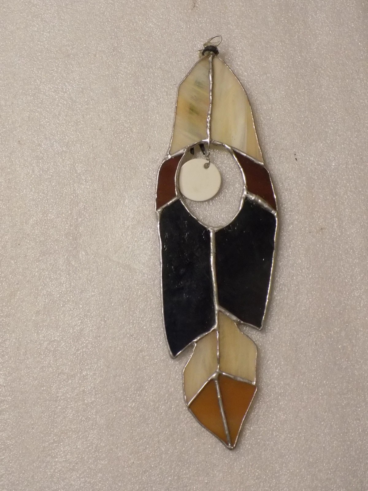 Glass Stained Suncatcher Native American Feather Ceramic Wolf Token Wall Decor gallery