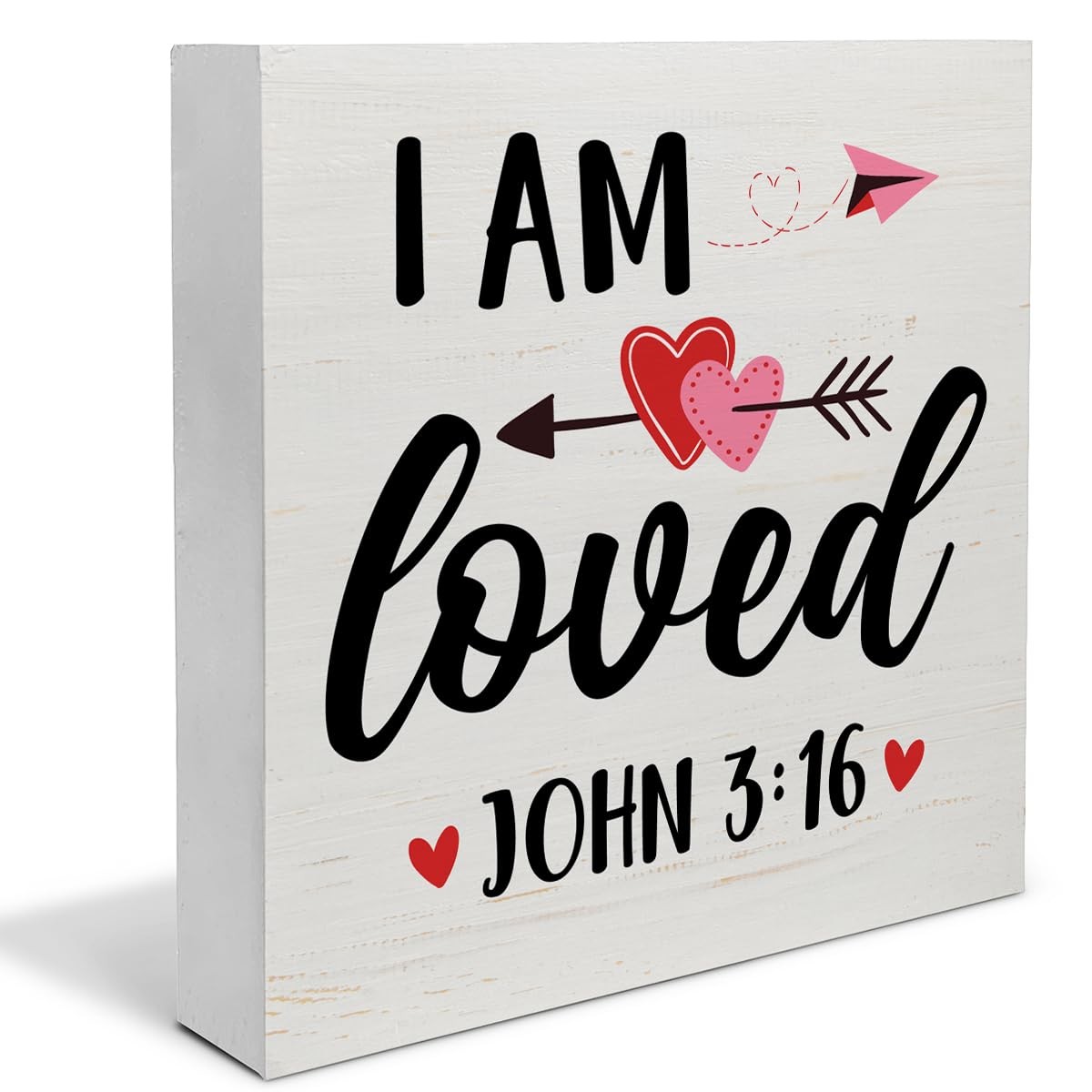 Rustic I Am Loved Scriptures Wooden Sign Christian Desk Decor Valentines Day gallery