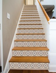3D Brown Pattern AZ276 Stair Risers Decoration Mural Vinyl Wallpaper Kay