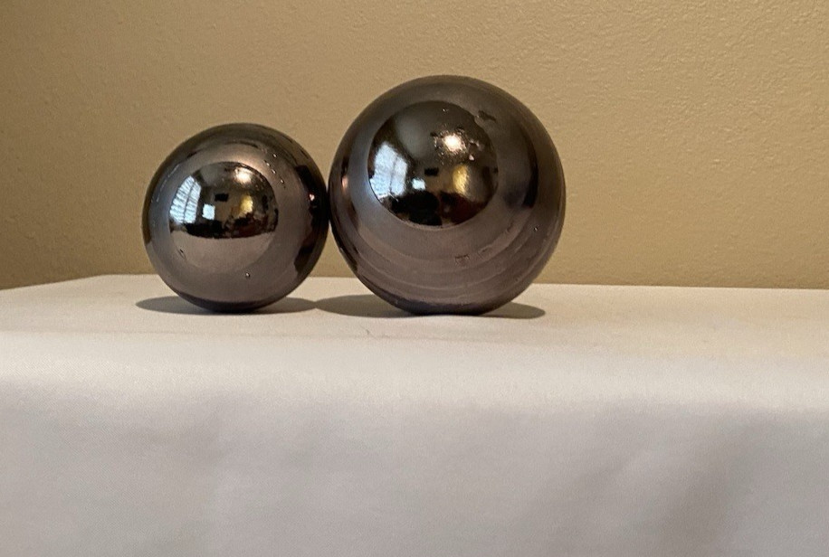 Decorative Striped Silver and Gray Colored Balls for Bowls gallery