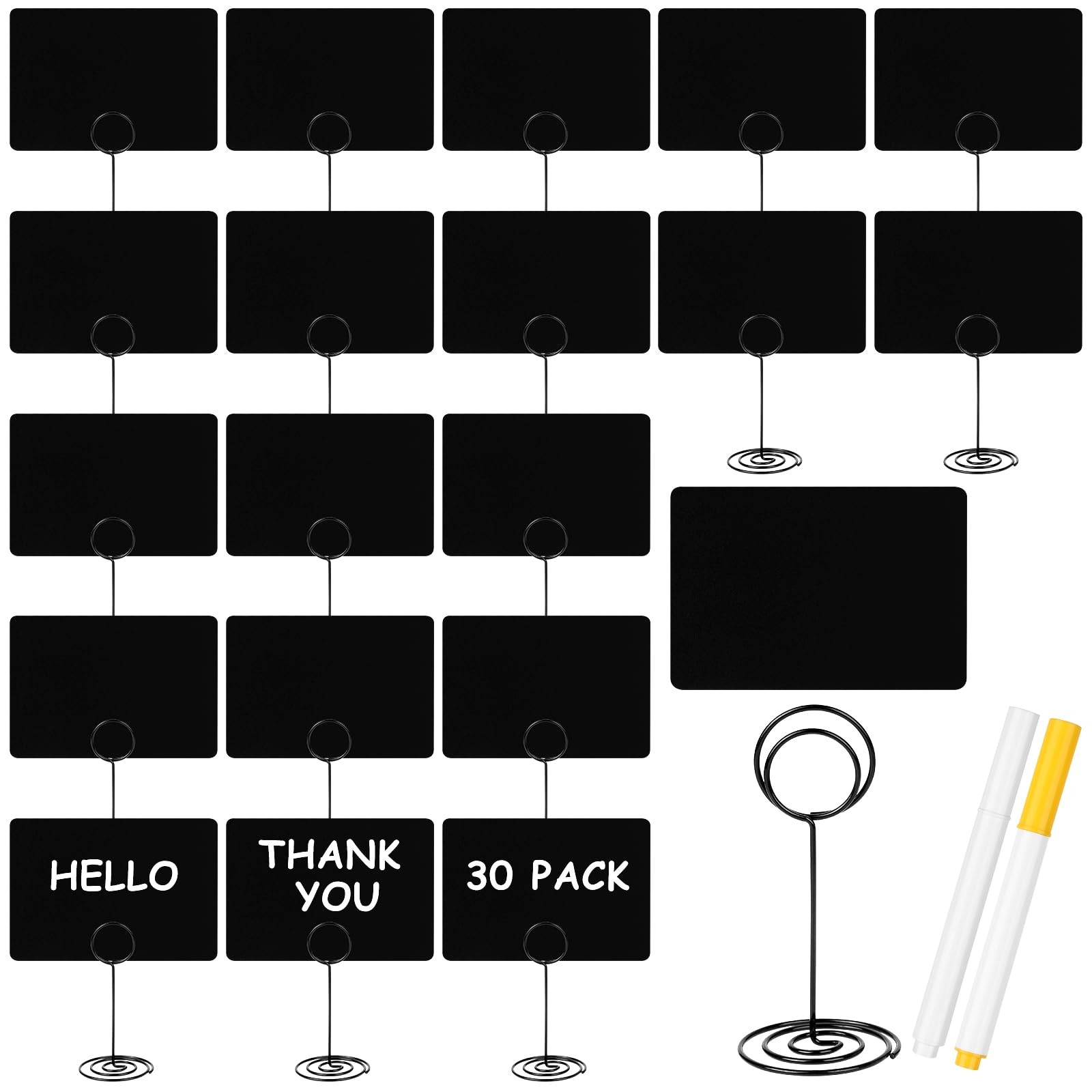 30 Pack Small Chalkboard Label with Metal Stand 4"x3" Plastic Mini Chalkboard... gallery
