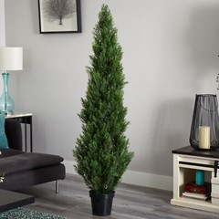 6Ft Cedar Pine Artificial Topiary Tree UV (Indoor/Outdoor). Retail $352