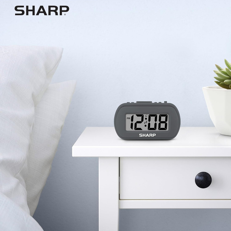 Digital Alarm Clock – Tactile Plastic Case with Soft Rubberized Finish - Battery gallery