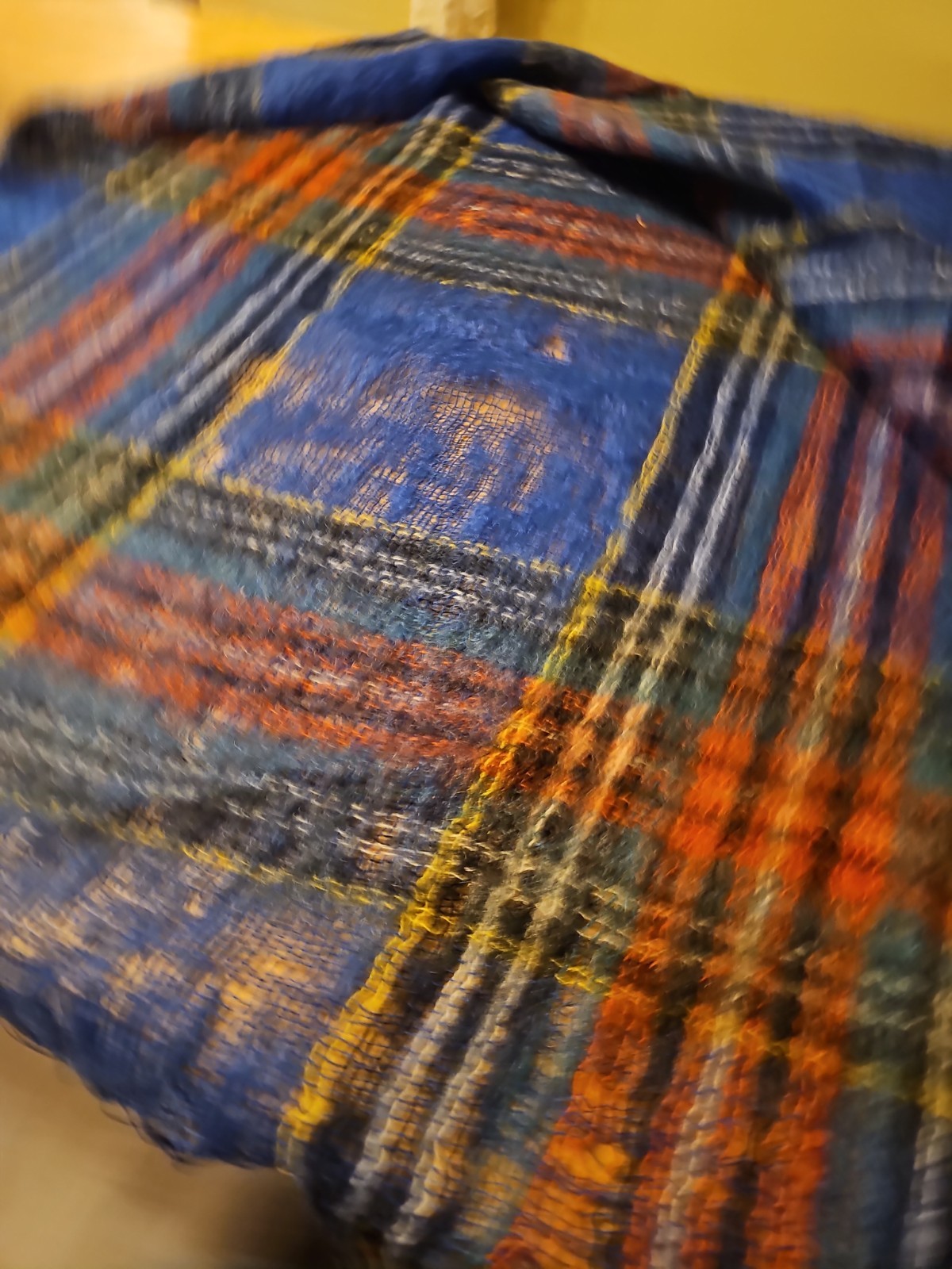 Rare Blue Wool Mohair Throw Made In Scotland Hudson Bay Company 62 x 51. J1 gallery