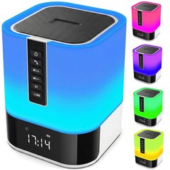 Hetyre Night Light Bluetooth Speaker, 5 in 1 Touch Control Bedside Lamp Dimma…