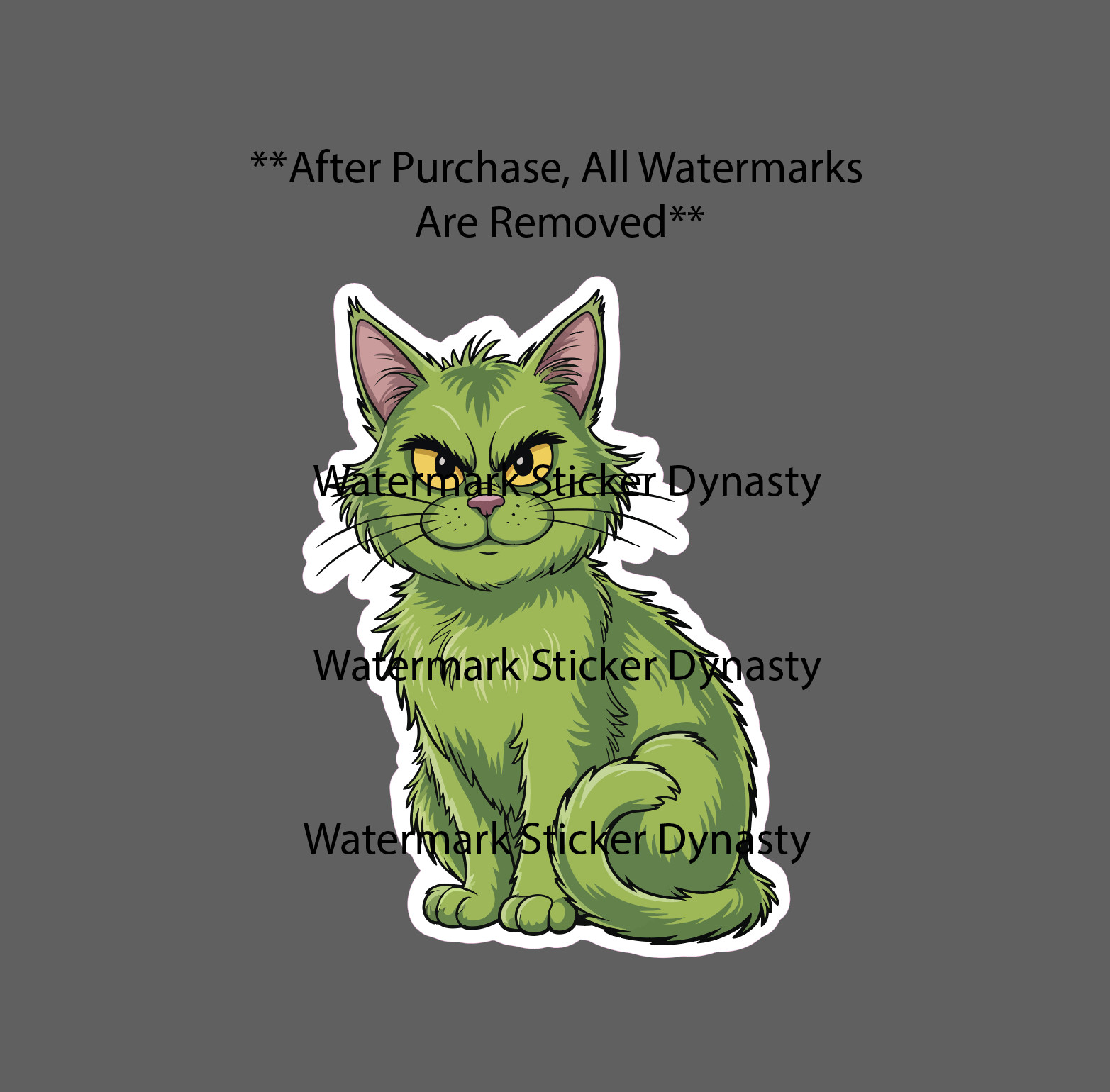 Grinch Cat Sticker Waterproof Decal Christmas Family Friend Funny Gift NEW gallery