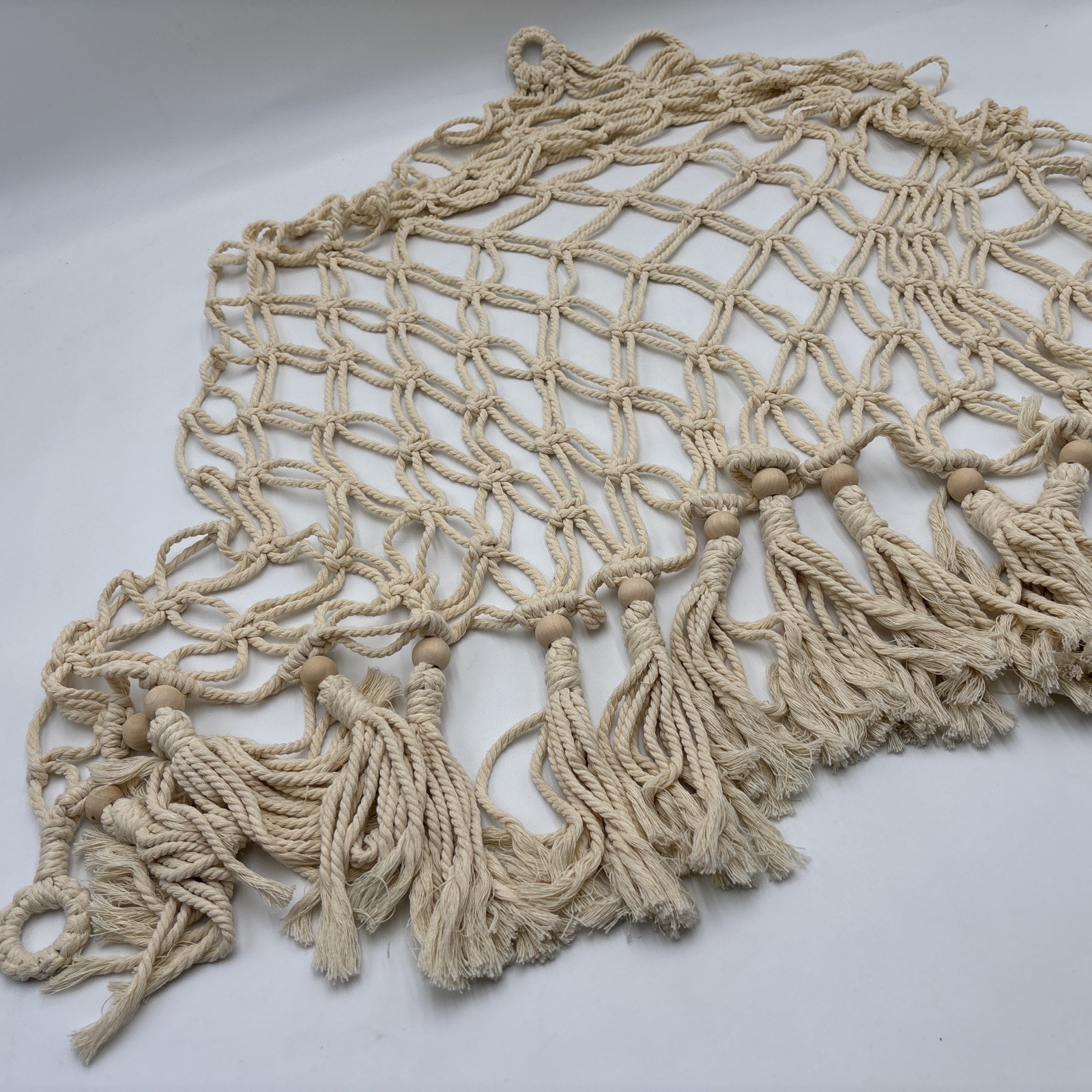 Triangular Macrame Wall Hanging Decor Boho 46” X 46” X 58” gallery
