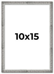10×15 Frame Silver Grey Distressed Solid Wood Picture Frame | 0.75 Inch Moulding