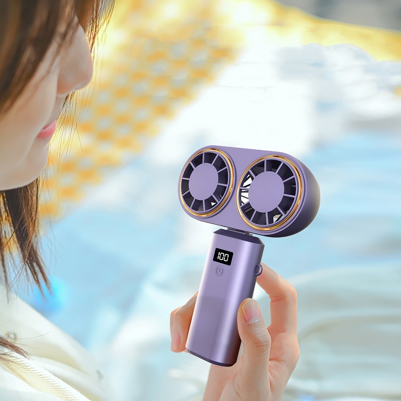 USB Handheld Mini Fan Foldable Portable Neck Hanging Fans 5 Speed USB Rechargeab gallery